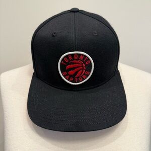 Toronto Raptors Youth Adidas Black Snapback Hat with Red Logo